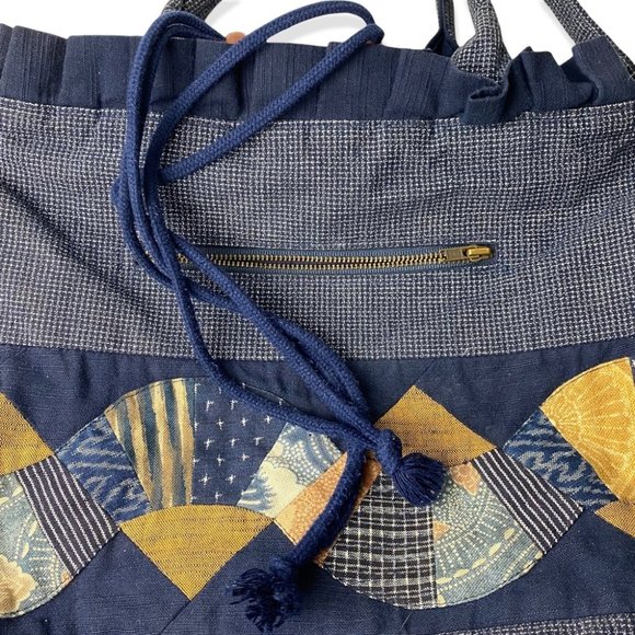 Blue Patchwork Purse (Handbag & Shoulder Straps) - Picture 6 of 7